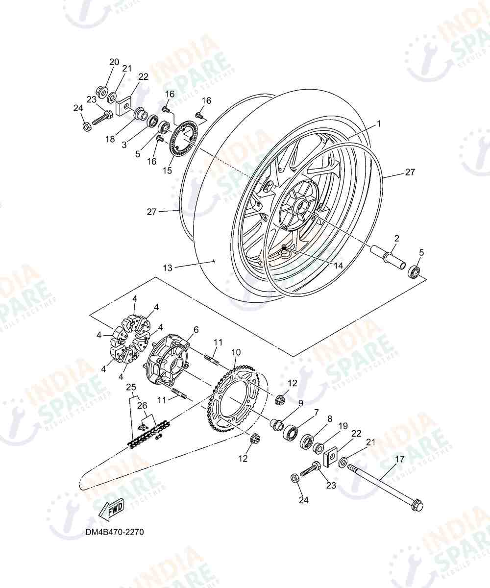 YAMAHA DM4B R15 V4 Series REAR WHEEL